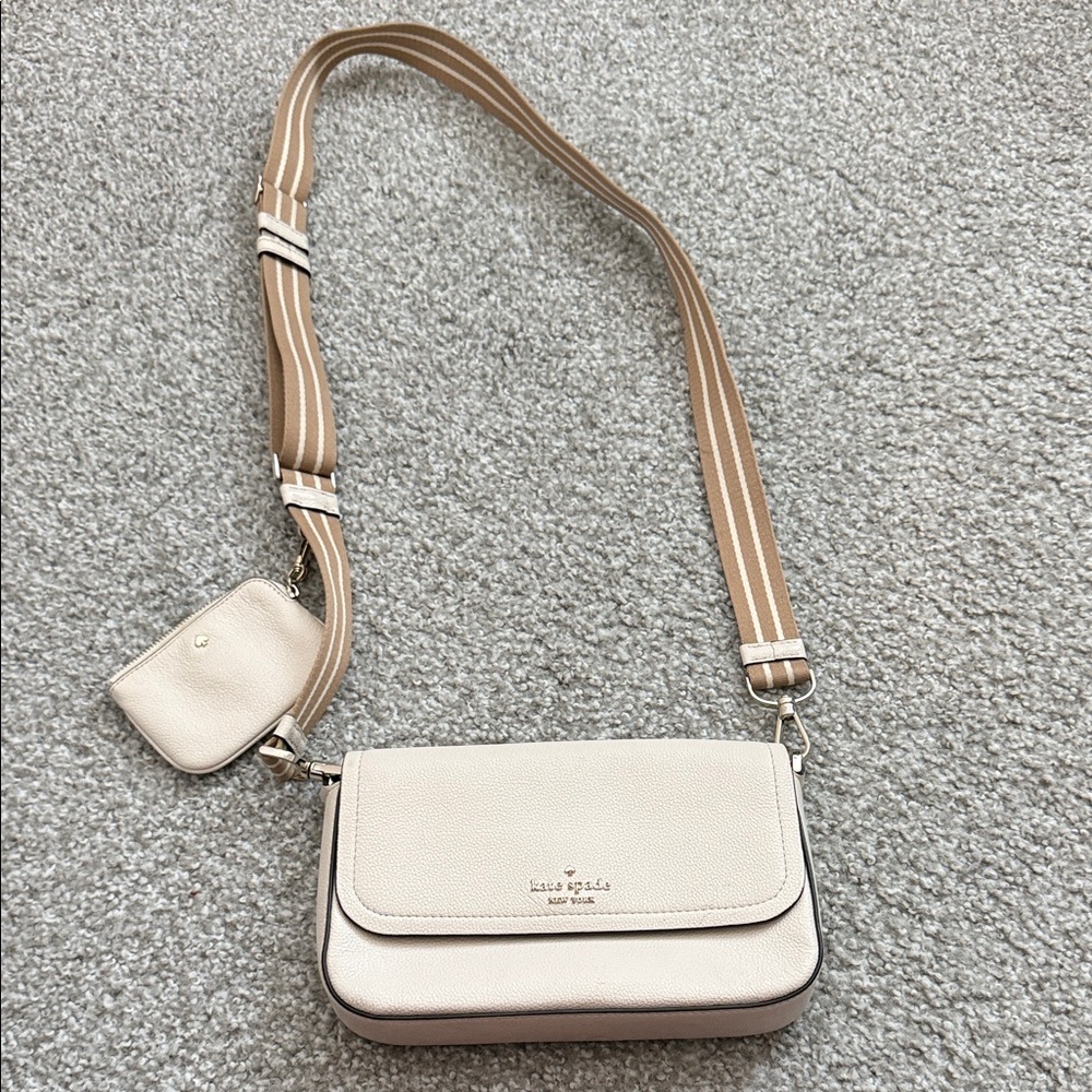 Kate Spade Cream and Tan Crossbody Bag